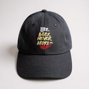 Luke Combs x Miller Lite Hat | Beer Never Broke My Heart Cap | Black Adjustable